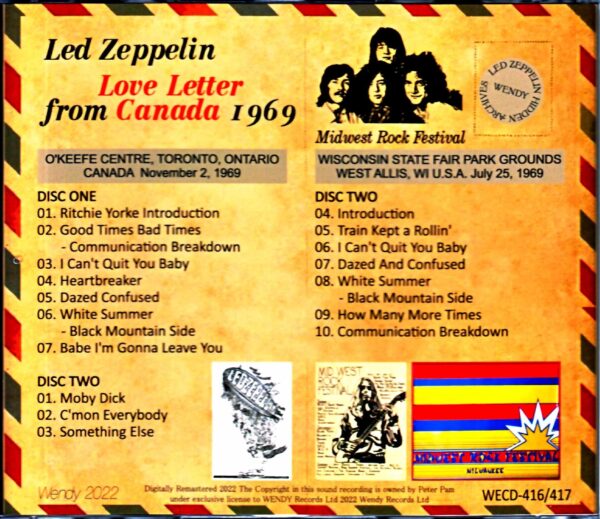Led Zeppelin/Canada 1969 Newly Discovered Source & more - Image 2
