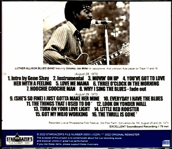 Luther Allison Blues Band Luther Allison/PA,USA 1970 2Days - Image 2