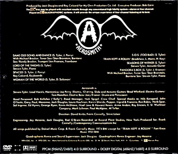 Aerosmith Get Your Wings 4 Channel DVD Audio - Image 2