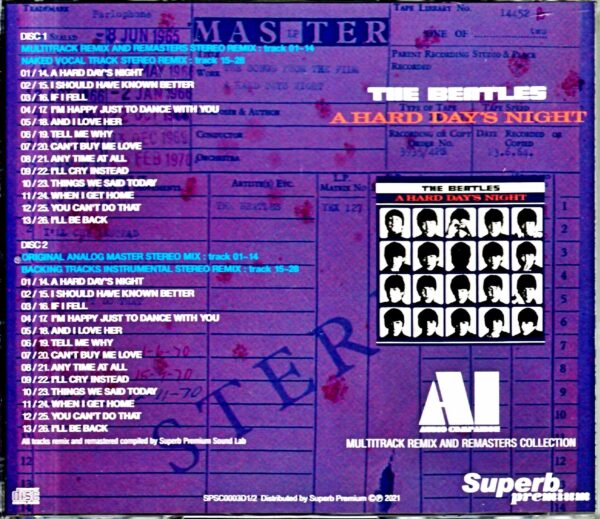 Beatles The Beatles/The Beatles are Coming Yeah! Yeah! Yeah! A Hard Day's Night AI - Audio Compilation Multitrack Remix and Remasters - Image 2