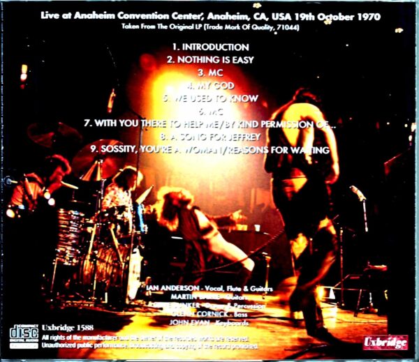 Jethro Tull/CA,USA 10.19.1970 Original LP Edition - Image 2