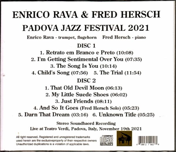 Enrico Rava Fred Hersch Enrico Rava Fred Hersch/Italy 2021 Complete - Image 2