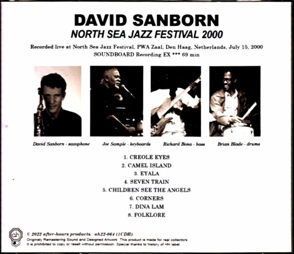 David Sanborn Joe Sample Richard Bona Brian Blade David Sanborn Joe Sample/Netherlands 2000