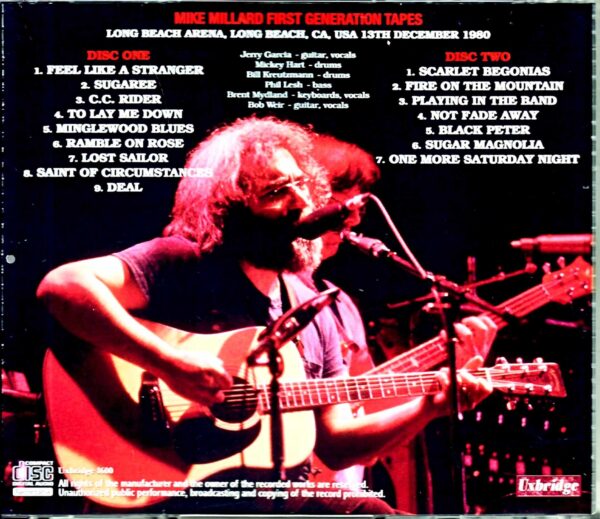 Grateful Dead/CA,USA 1980 Mike Millard First Generation Tapes - Image 2