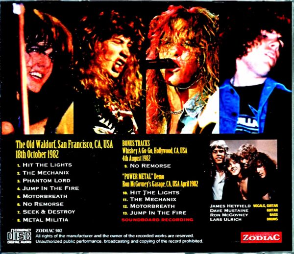 Metallica/CA,USA 10.18.1982 & more - Image 2