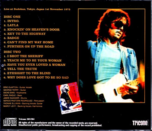 Eric Clapton Eric Clapton/Tokyo,Japan 11.1.1975 New Source - Image 2