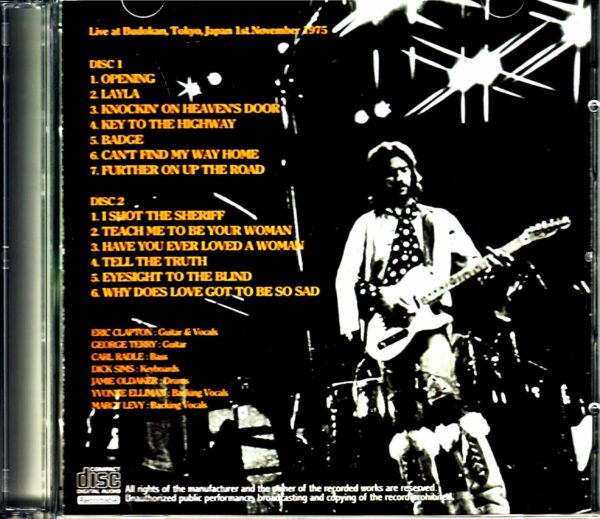 Eric Clapton/Tokyo,Japan 11.1.1975 Another Tapes - Image 2
