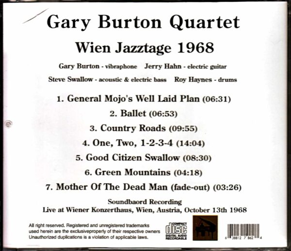 Gary Burton Quartet Roy Haynes Gary Burton Roy Haynes/Austria 1968 - Image 2