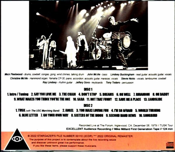 Fleetwood Mac/CA,USA 1979 Mike Millard First Generation Tape - Image 2