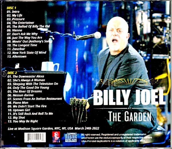 Billy Joel Billy Joel/NY,USA 3.24.2022 Complete - Image 2