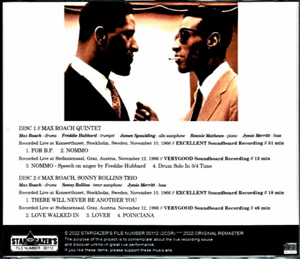 Max Roach Sonny Rollins Max Roach Sonny Rollins/Sweden 1966 & more Remastered - Image 2