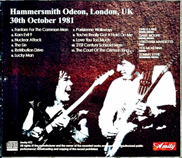 Greg Lake Gary Moore/London,UK 1981 - Image 2