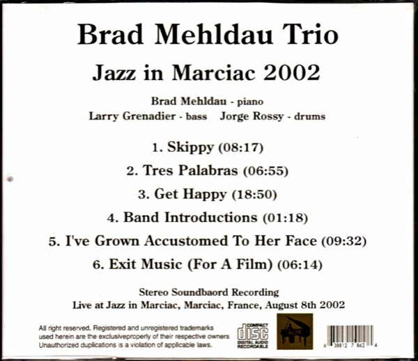 Brad Mehldau Trio Brad Mehldau/France 2002 - Image 2