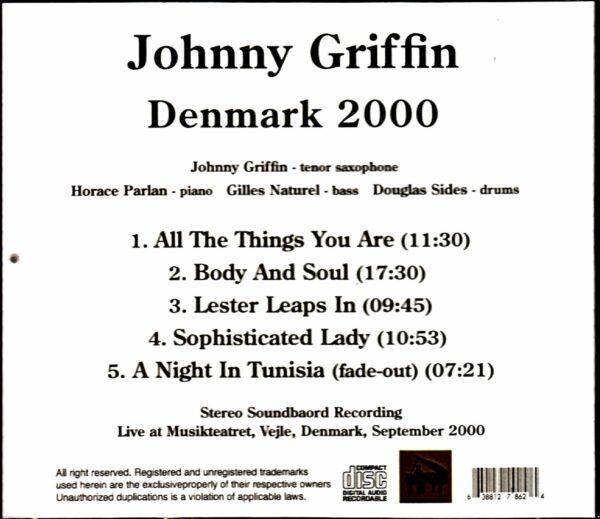 Johnny Griffin/Denmark 2000 - Image 2