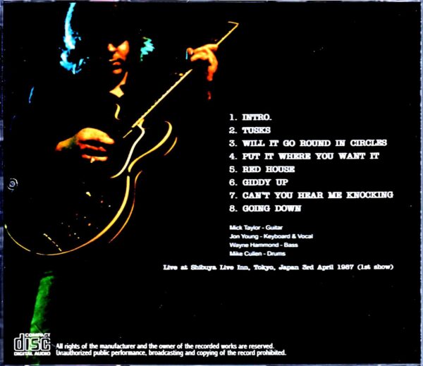 Mick Taylor / Tokyo, Japan 4.3.1987 Complete - Image 2