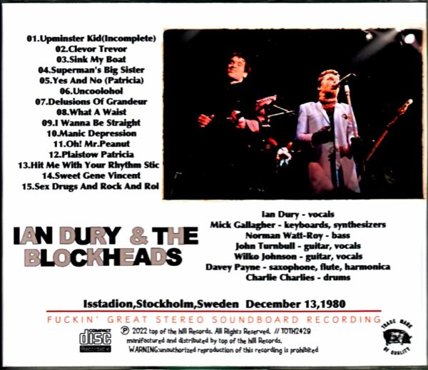 Ian Dur & the Blockheads Ian Dury/Sweden 1980 - Image 2