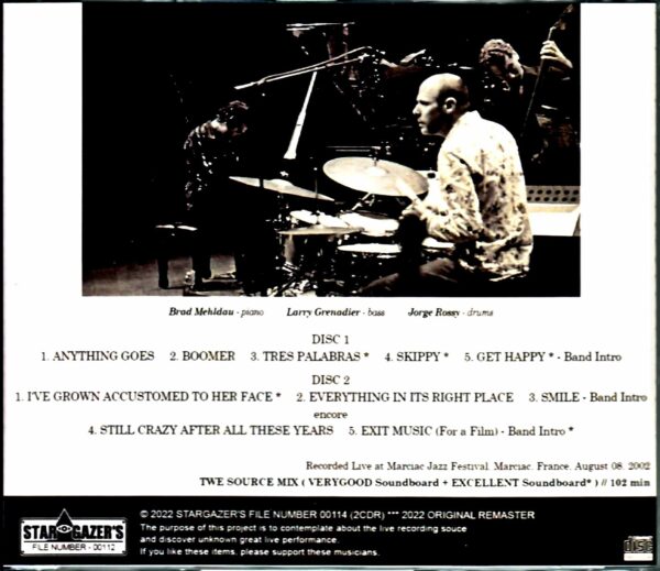 Brad Mehldau Trio Brad Mehldau/France 2002 2Source Mix - Image 2