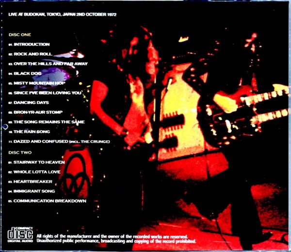 Led Zeppelin/Tokyo,Japan 10.2.1972 Upgrade - Image 2