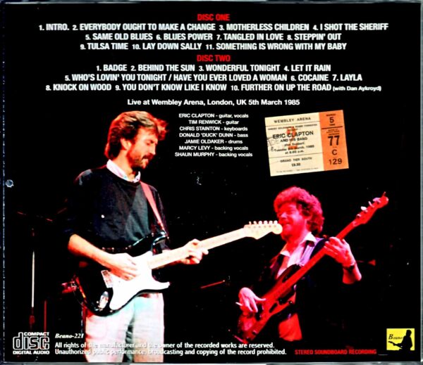 Eric Clapton/London,UK 3.5.1985 Upgrade - Image 2