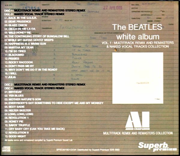 Beatles The Beatles/White Album White Album AI - Audio Compilation Multitrack Remix and Remasters Vol.1 - Image 2