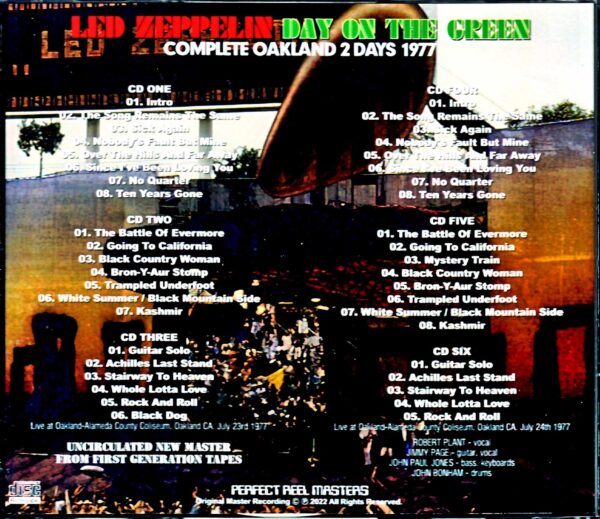 Led Zeppelin/CA,USA 1977 2Days Uncirculated New Master - Image 2