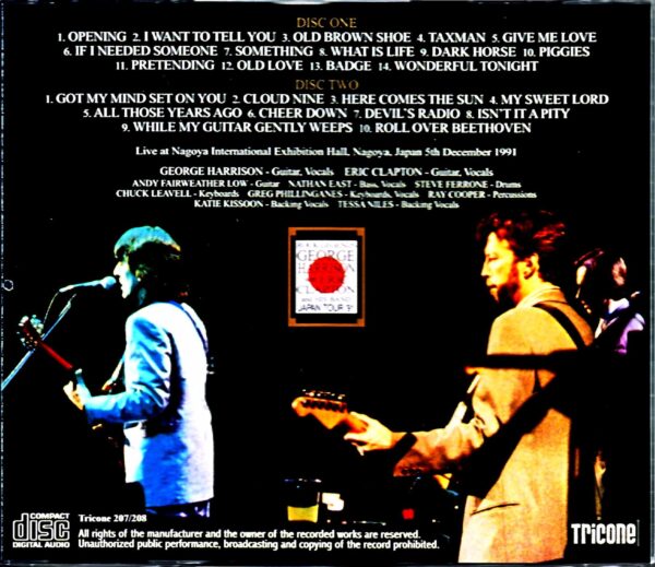 George Harrison Eric Clapton George Harrison Eric Clapton/Aichi,Japan 1991 Complete - Image 2