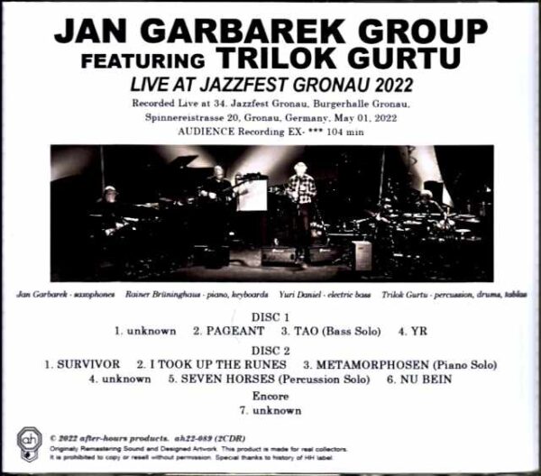 Jan Garbarek Group Trilok Gurtu Jan Garbarek Trilok Gurtu/Germany 2022 Complete - Image 2