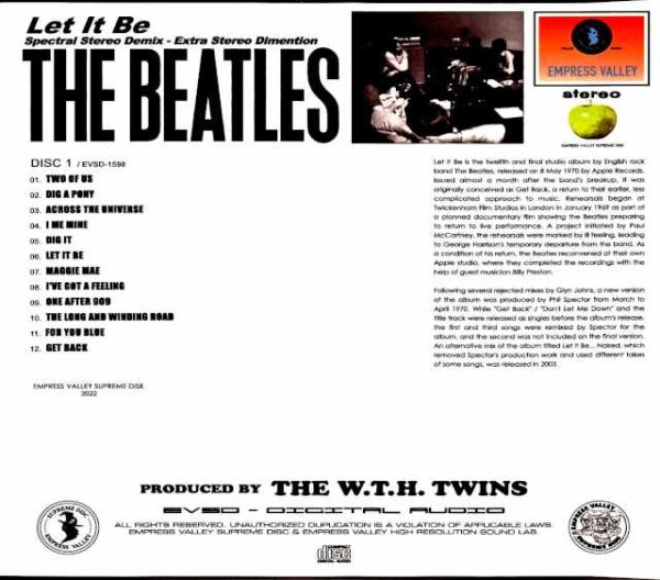 Beatles Let it Be Final Technical Specifications Spectral Stereo Demix - Image 2