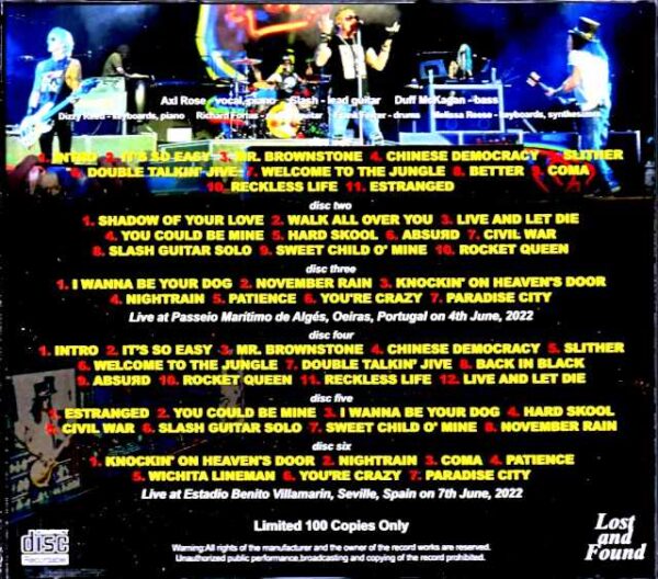 Guns N' Roses Guns N' Roses/Spain 2022 2Days Complete - Image 2
