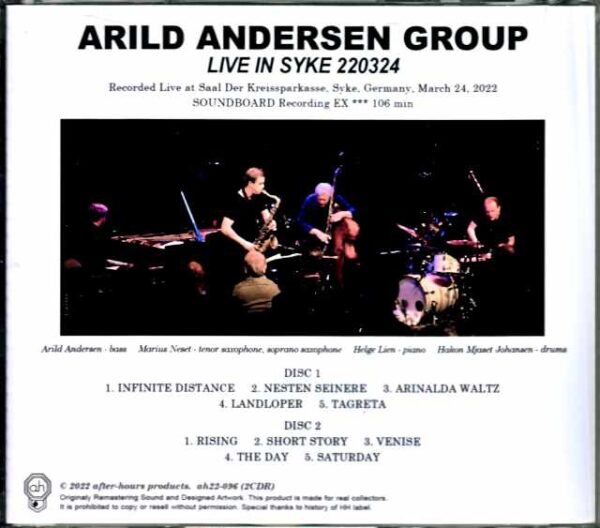 Arild Andersen Group Arild Andersen/Germany 2022 Complete - Image 2