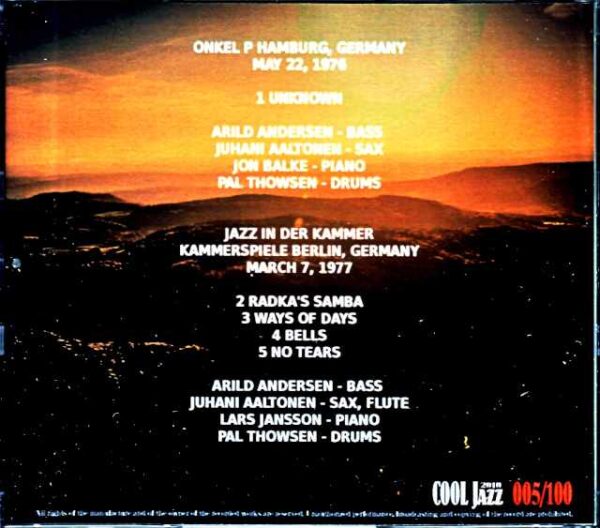 Arild Andersen Quartet Arild Andersen/Germany 1976 & more - Image 2