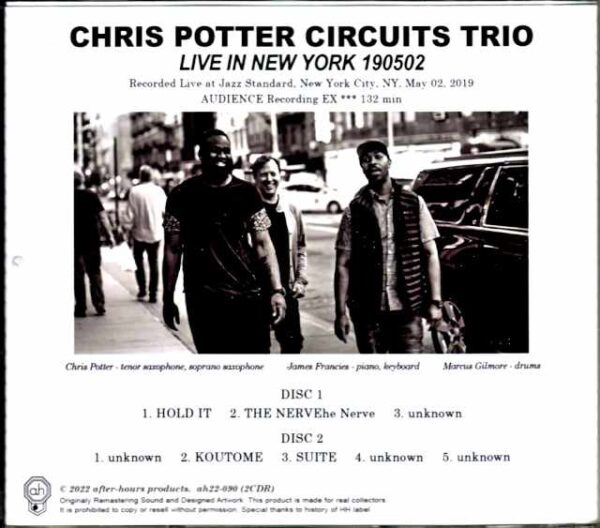 Chris Potter Circuis Trio Chris Potter/NY,USA 2019 Complete - Image 3