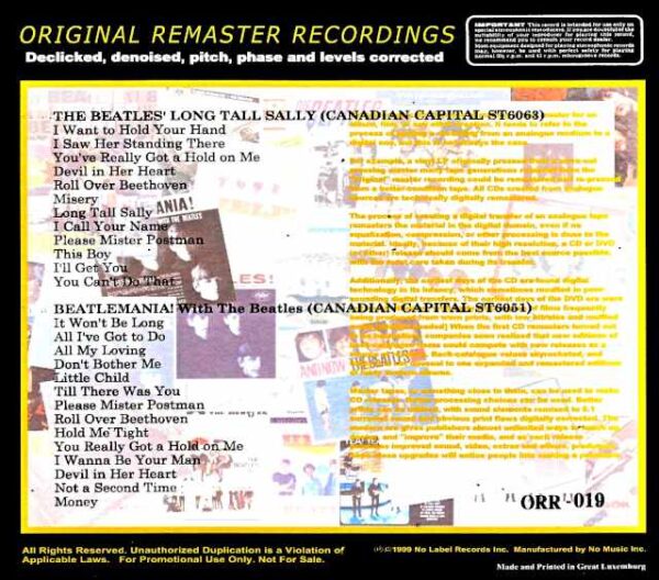 Beatles The Beatles/Long Tall Sally Canadian LP Mix Original Remaster - Image 2