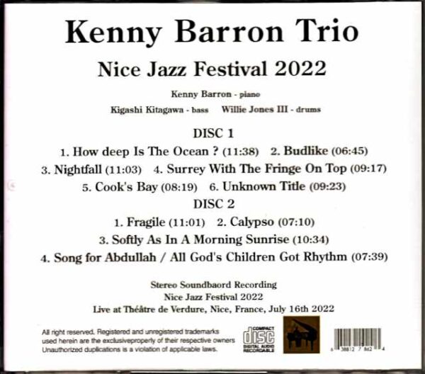 Kenny Barron Trio Kenny Barron/France 2022 - Image 2