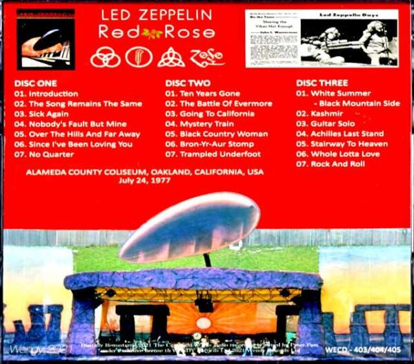 LED ZEPPELIN - Oakland concert 2nd day 1977, complete version, CA, USA 7.24.1977 Complete - Image 2