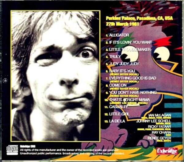 Ian McLagan & the Bump Band Ian McLagan/CA,USA 1981 Mike Millard Master Tapes - Image 2
