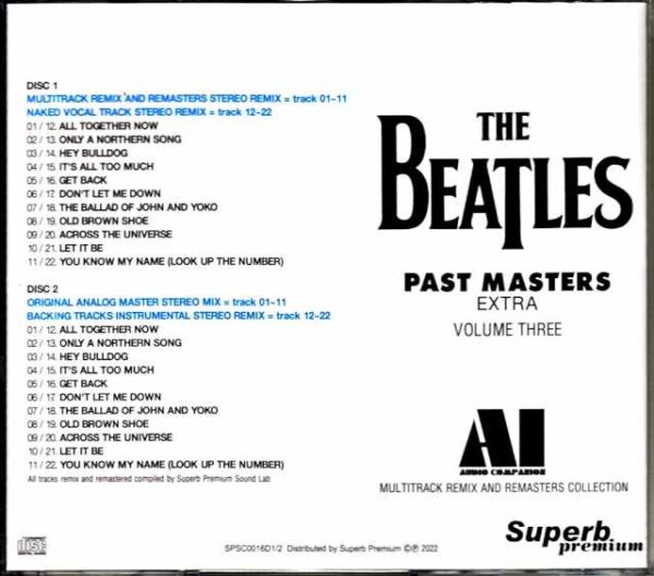 Beatles/Past Masters Multi Remix and Remasters Collection Vol.3 - Image 2