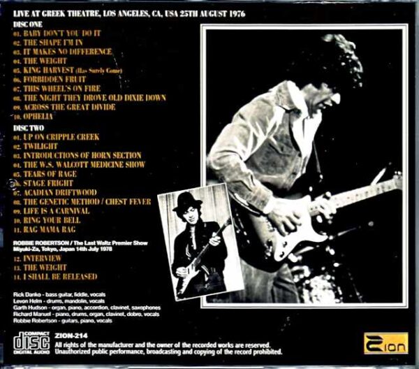Band,The The Band/CA,USA 8.25.1976 Upgrade - Image 2