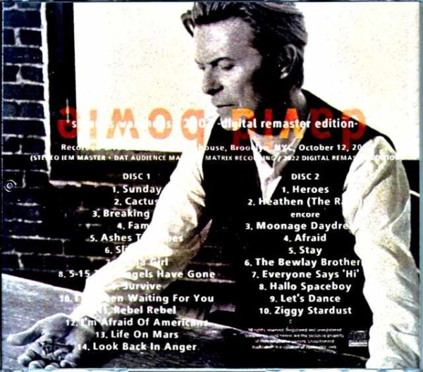 David Bowie/NY,USA 10.12.2002 Complete Digital Remaster Edition - Image 2