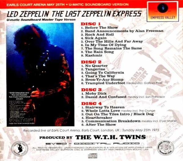 Led Zeppelin/London,UK 5.25.1975 U-Matic Soundboard Master Tape Version - Image 2
