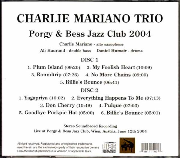 Charlie Mariano Trio Charlie Mariano/Austria 2004 - Image 2