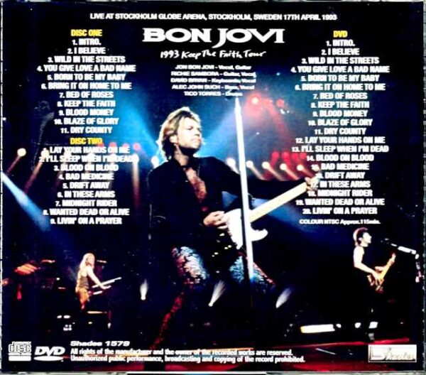 Bon Jovi/Sweden 1993 S & V - Image 2