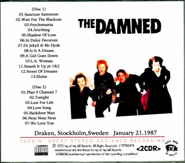 Damned / Sweden 1987 Digitally Transfer Edition - Image 2