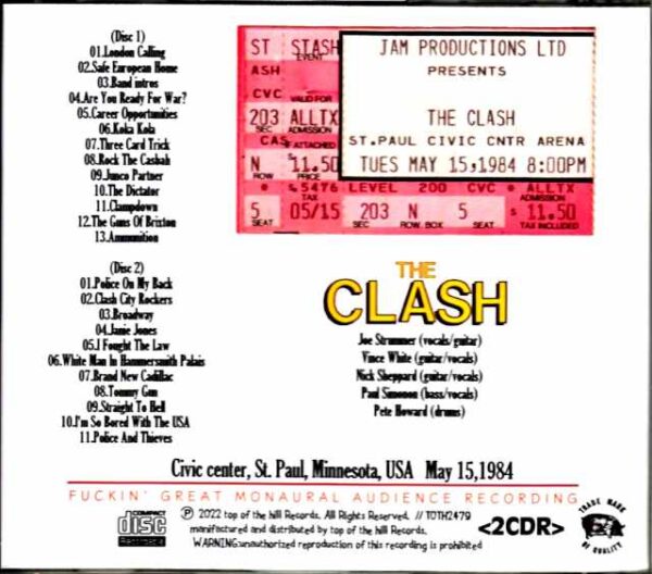 Clash/MN,USA 1984 Complete - Image 2