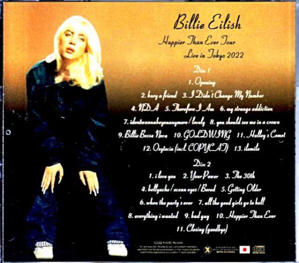 Billie Eilish/Tokyo,Japan 2022 IEM Matrix Recordings - Image 2