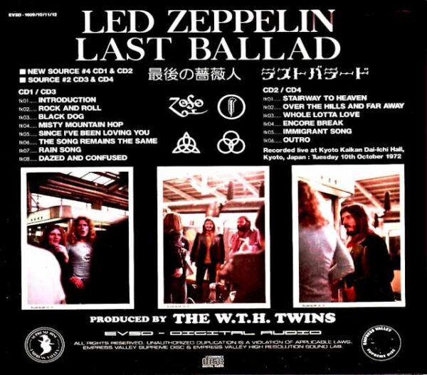 Led Zeppelin / Final Day of the Second Japan Tour, Kyoto Kaikan Hall 1 Complete Edition 1972 Kyoto, Japan 1972 New Source Complete - Image 2