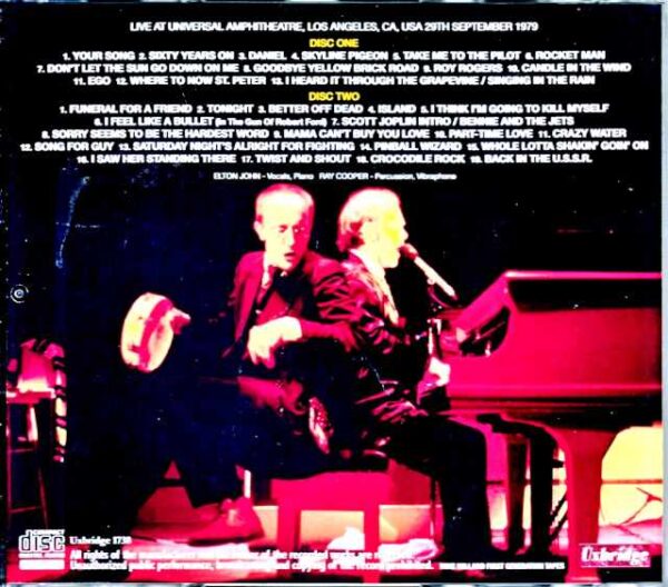 Elton John/CA,USA 1979 Mike Millard First Generation Tapes - Image 2
