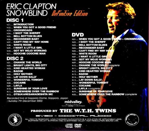 Eric Clapton Eric Clapton/A Midwinter Night's Dream Sapporo, Japan 2003 Upgrade S & V - Image 2