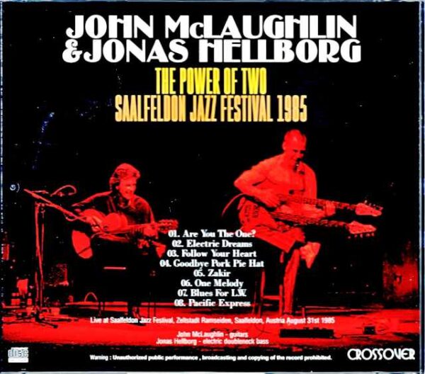 John McLaughlin Jonas Hellborg/Austria 1985 - Image 2