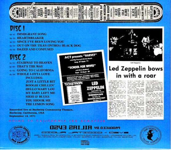 Led Zeppelin/Going to California JRK Remaster CA,USA 9.14.1971 - Image 2